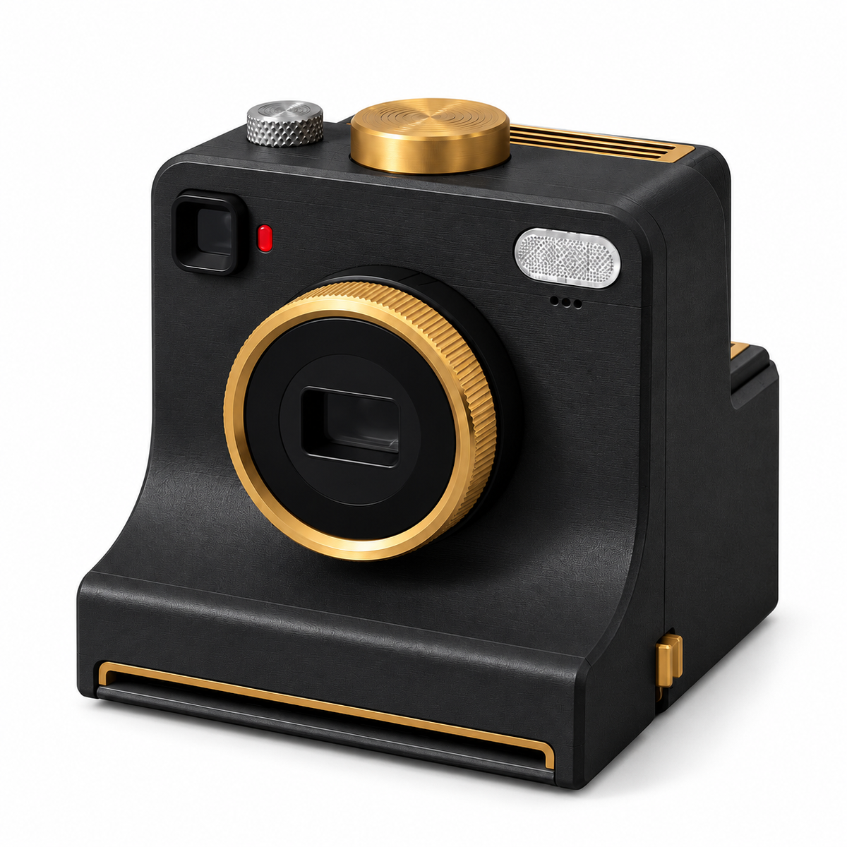 Black coffee stencil printer with gold accents